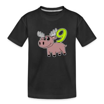 9e anniversaire motif orignal - neuf ans - T-shirt bio Premium Enfant - noir - Devant