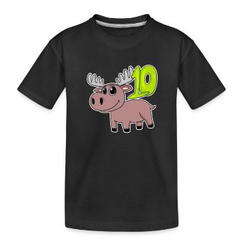 2ème anniversaire motif orignal - dix ans - T-shirt bio Premium Enfant - noir - Devant