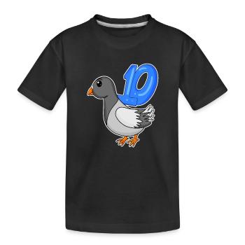 Motif 10ème Anniversaire Colombe - Dix ans - T-shirt bio Premium Enfant - noir - Devant
