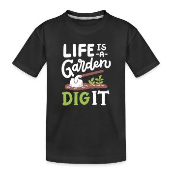 Garten Gartenarbeit - Kinder Premium Bio T-Shirt - Schwarz - Vorne