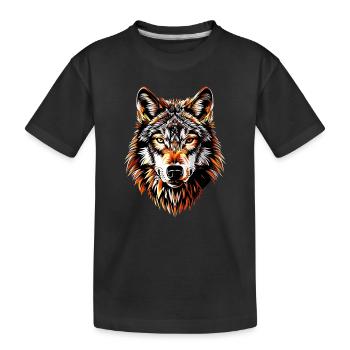 Wolf Motiv Wölfe Wolfsrudel Grauer Wolfshund Wolfs - Kinder Premium Bio T-Shirt - Schwarz - Vorne