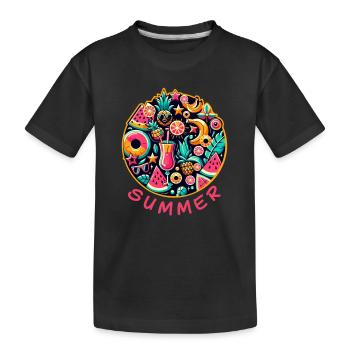 Sommerliche Farben - Kinder Premium Bio T-Shirt - Schwarz - Vorne