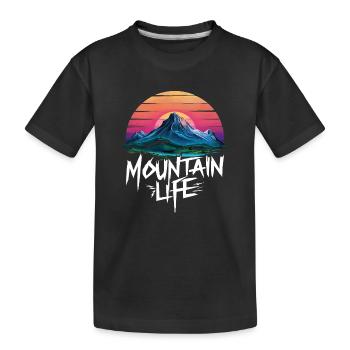Coucher de soleil oriental à la montagne - T-shirt bio Premium Enfant - noir - Devant