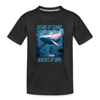 Baignade sur la plage et la mer sans plastique contre la pollution - T-shirt bio Premium Enfant - noir - Devant