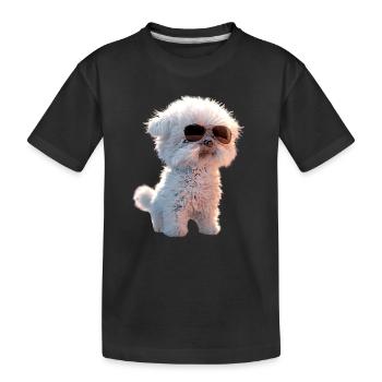 Maltais Petit Chien Maltais Amour Doux Maltais - T-shirt bio Premium Enfant - noir - Devant