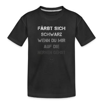 Turns black - Kids' Premium Organic T-Shirt - black - Front