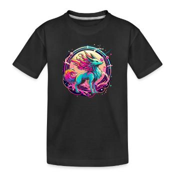 Psychedelische Fuchs Kunst - Kinder Premium Bio T-Shirt - Schwarz - Vorne