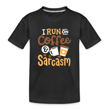 Sarkasmus und Kaffee - Kinder Premium Bio T-Shirt - Schwarz - Vorne