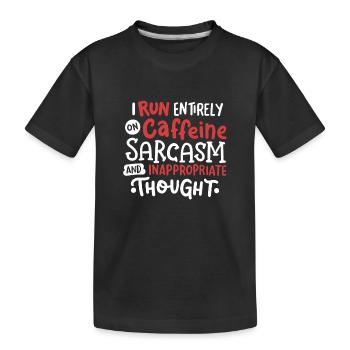Sarkasmus Koffein sarkastisch - Kinder Premium Bio T-Shirt - Schwarz - Vorne