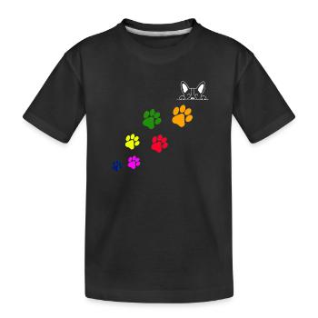 Hundepfoten-Abdrücke - Kinder Premium Bio T-Shirt - Schwarz - Vorne