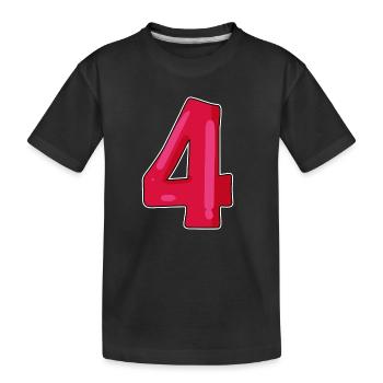 Numéro Numéro Quatre 4 - T-shirt bio Premium Enfant - noir - Devant