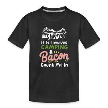 Camping und Speck Camper - Kinder Premium Bio T-Shirt - Schwarz - Vorne
