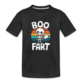 Squelette qui pète – Halloween drôle - T-shirt bio Premium Enfant - noir - Devant