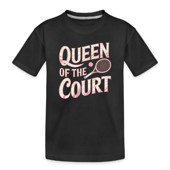 Queen of the Court Tennis - Kinder Premium Bio T-Shirt - Schwarz - Vorne