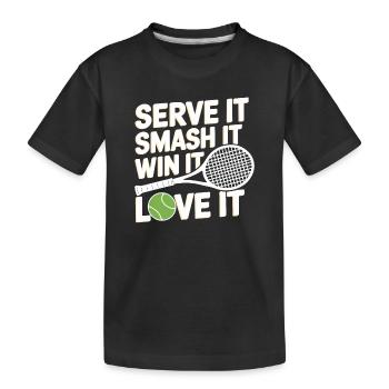 Tennis Power Serve Smash Victory - T-shirt bio Premium Enfant - noir - Devant