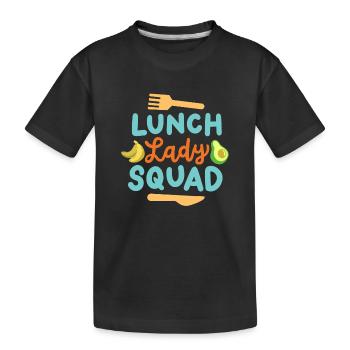 Mittagessen Schule Cafeteria Crew - Kinder Premium Bio T-Shirt - Schwarz - Vorne
