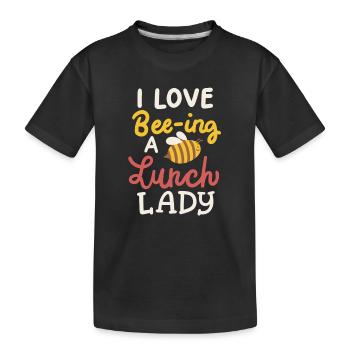 Mittagessen Schulcafeteria - Kinder Premium Bio T-Shirt - Schwarz - Vorne