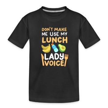 Mittagessen Schule Cafeteria Crew - Kinder Premium Bio T-Shirt - Schwarz - Vorne