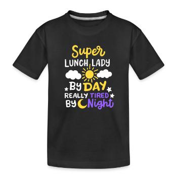 Mittagessen Dame Schule Cafeteria Arbeiter - Kinder Premium Bio T-Shirt - Schwarz - Vorne