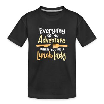 Schule Mittagessen Cafeteria Damen - Kinder Premium Bio T-Shirt - Schwarz - Vorne