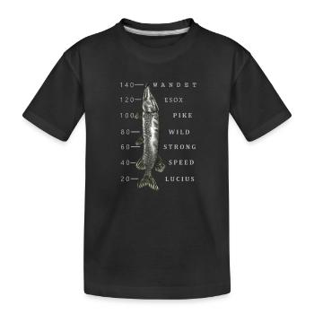 Großer Hecht - Kinder Premium Bio T-Shirt - Schwarz - Vorne