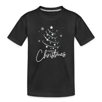 Weihnachtsstern Spirale Stil - Kinder Premium Bio T-Shirt - Schwarz - Vorne