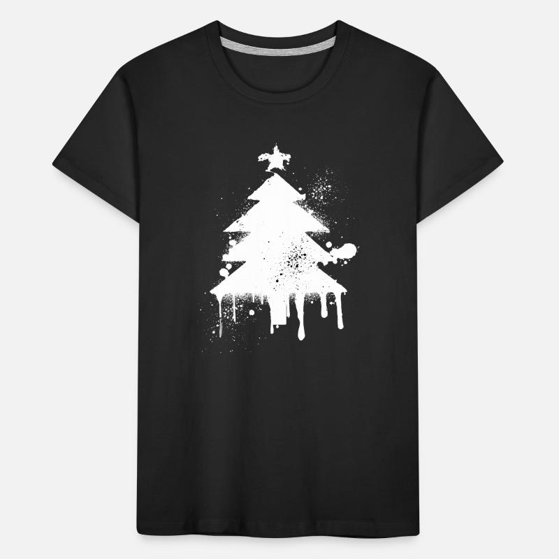 Weihnachtsbaum Spritzeneffekt Kinder Premium Bio T-Shirt