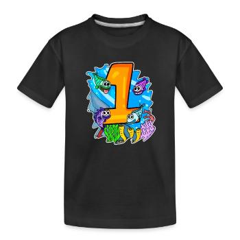 Numéro 1 Numéro Un - Motif Poissons - T-shirt bio Premium Enfant - noir - Devant