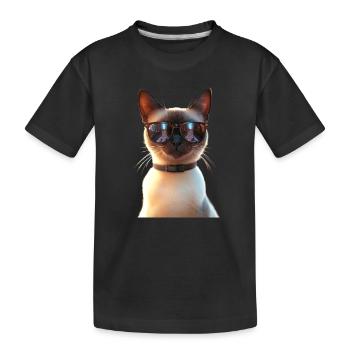 Siamkatze Siam Katze Siamese Cat Siamesen Katzen - Kinder Premium Bio T-Shirt - Schwarz - Vorne