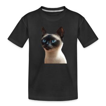 Siamkatze Siam Katze Siamese Cat Siamesen Katzen - Kinder Premium Bio T-Shirt - Schwarz - Vorne