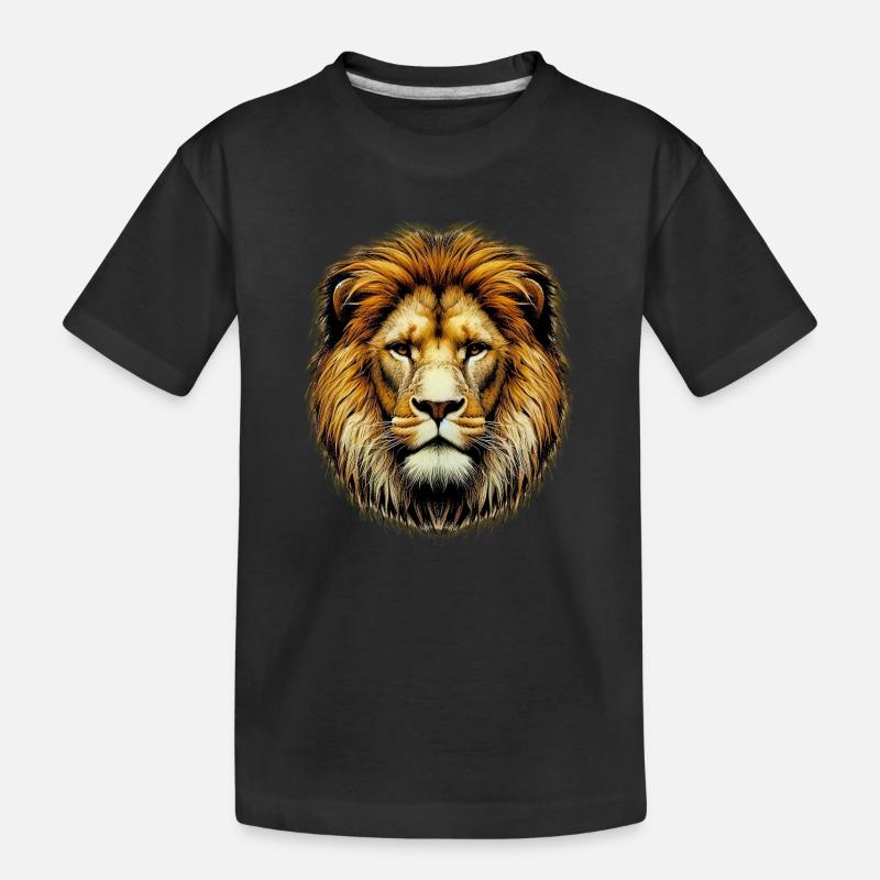 Löwe - Kinder Premium Bio T-Shirt - Schwarz