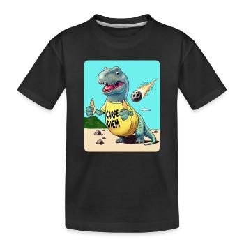 Carpe Diem Dinosaur - Kids' Premium Organic T-Shirt - black - Front