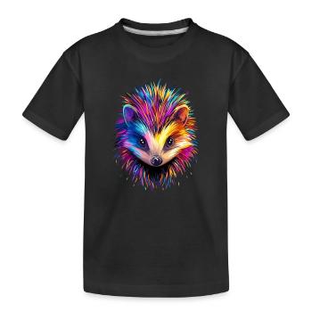 Igel Weißbauchigel Stacheligel Liebe Süßer Igel - Kinder Premium Bio T-Shirt - Schwarz - Vorne