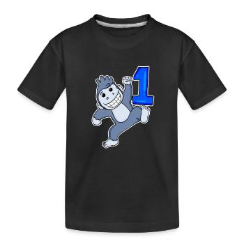 Zahl 1 Nummer Eins - Kinder Premium Bio T-Shirt - Schwarz - Vorne