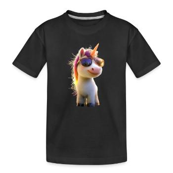 Licorne Cavalier Poney Ferme Chevaux Équitation Licornes - T-shirt bio Premium Enfant - noir - Devant