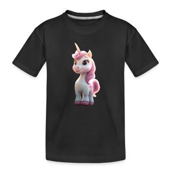 Einhorn Reiterin Ponyhof Pferde Reiten Einhörner - Kinder Premium Bio T-Shirt - Schwarz - Vorne