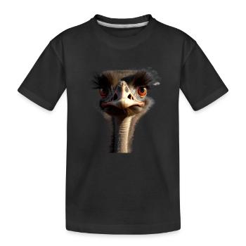 Strauss Vogel Strauß Großer Emu Laufvogel Sträuße - Kinder Premium Bio T-Shirt - Schwarz - Vorne