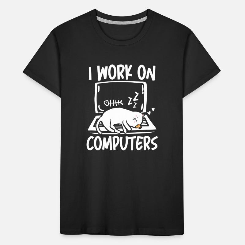I work on computers Kinder Premium Bio T-Shirt