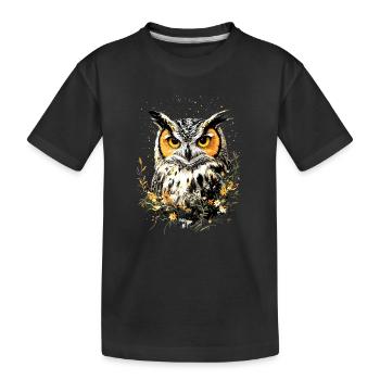 hibou chouette chouette chouette hibou hibou mignons hiboux - T-shirt bio Premium Enfant - noir - Devant