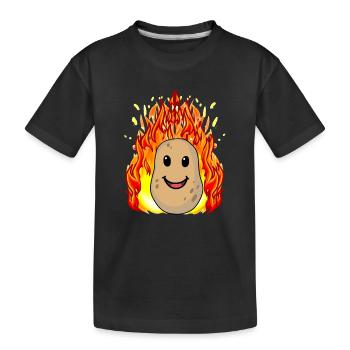 Gemüse Kartoffel Kartoffeln feurig heiß - Kinder Premium Bio T-Shirt - Schwarz - Vorne