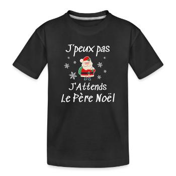 Ich kann nicht, ich warte auf den Weihnachtsmann - Kinder Premium Bio T-Shirt - Schwarz - Vorne