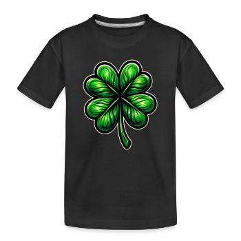 Trèfle à quatre feuilles - T-shirt bio Premium Enfant - noir - Devant