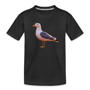 Möwe Strand Meer Nordsee Ostsee Silbermöwe Möwen - Kinder Premium Bio T-Shirt - Schwarz - Vorne