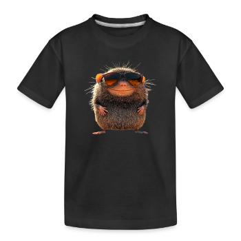 Maulwurf mit Sonnenbrille Liebe Süße Maulwürfe - Kinder Premium Bio T-Shirt - Schwarz - Vorne