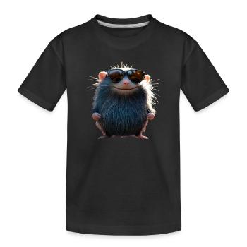 Maulwurf mit Sonnenbrille Liebe Süße Maulwürfe - Kinder Premium Bio T-Shirt - Schwarz - Vorne