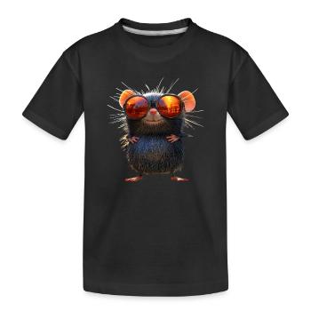 Maulwurf mit Sonnenbrille Liebe Süße Maulwürfe - Kinder Premium Bio T-Shirt - Schwarz - Vorne