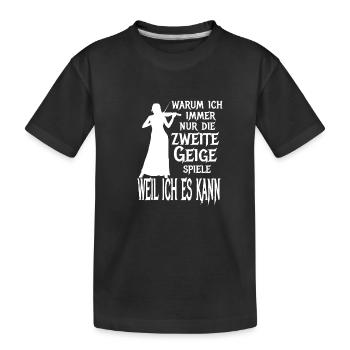 Zweite Geige Violine Klassik Orchester Musiker - Kinder Premium Bio T-Shirt - Schwarz - Vorne