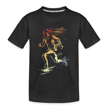 Coureuse style rétro - T-shirt bio Premium Enfant - noir - Devant