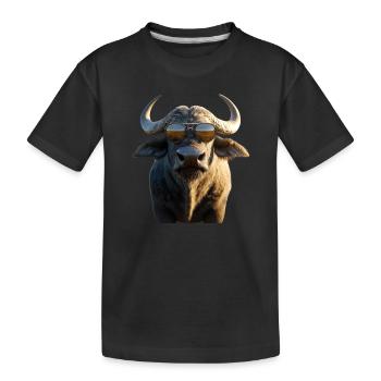 Buffalo Cape Buffalo Safari African Buffalo - Kids' Premium Organic T-Shirt - black - Front