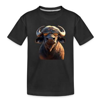 Buffalo Cape Buffalo Safari African Buffalo - Kids' Premium Organic T-Shirt - black - Front